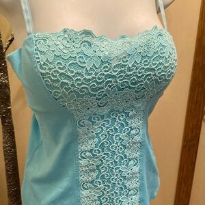 Turquoise Lace Camisole Top